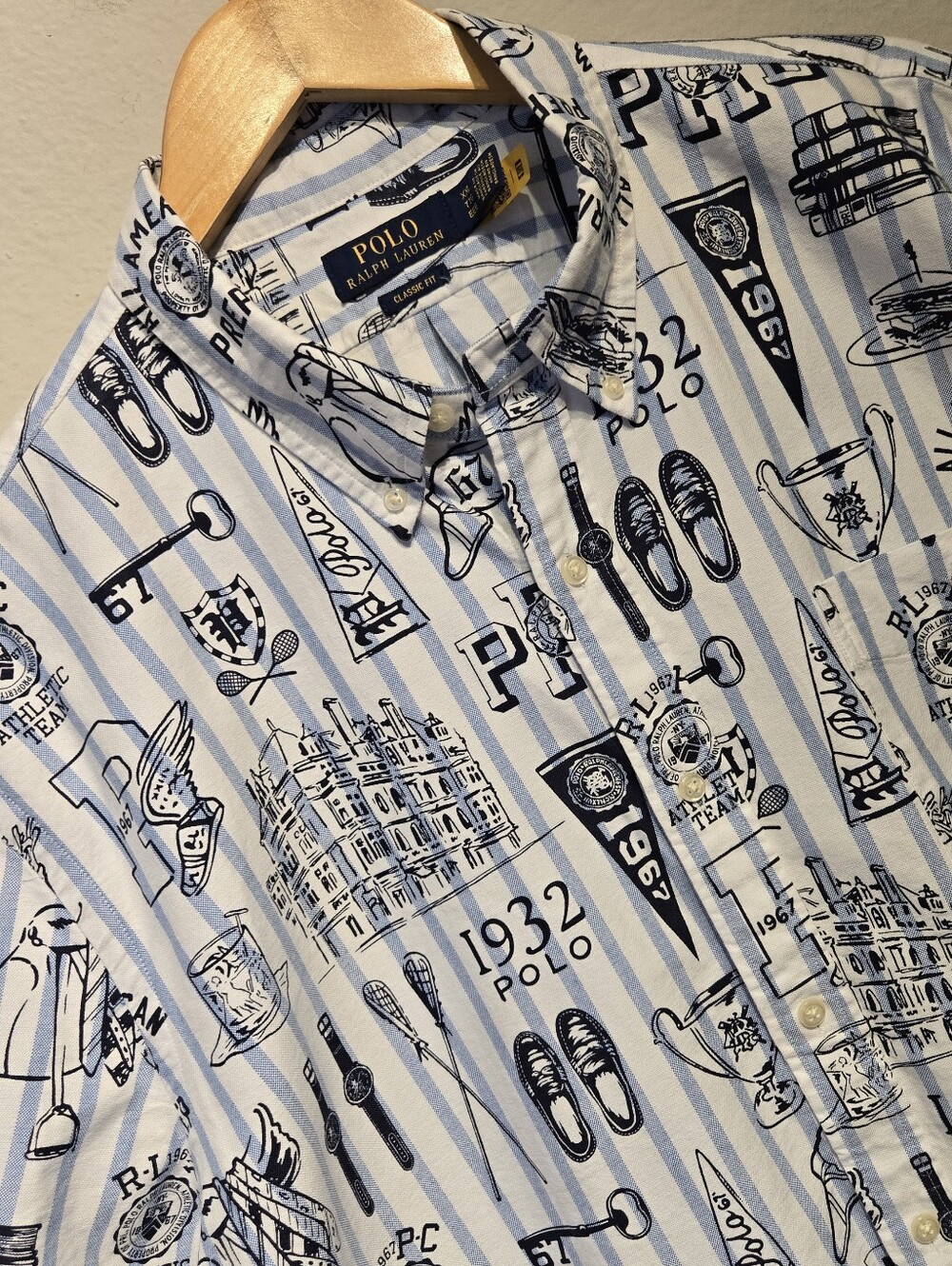 Polo Ralph Lauren Classic Fit AOP Oxford Shirt Men’s XXL Short Sleeve Old Money